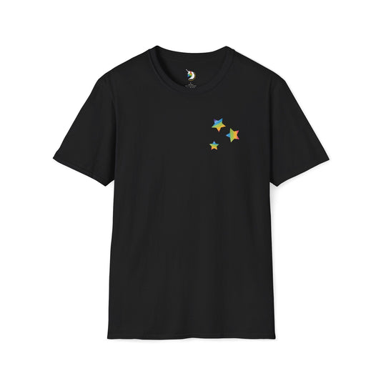 Rainbow Crayons Stars Unisex T-Shirt - Mini-Print version