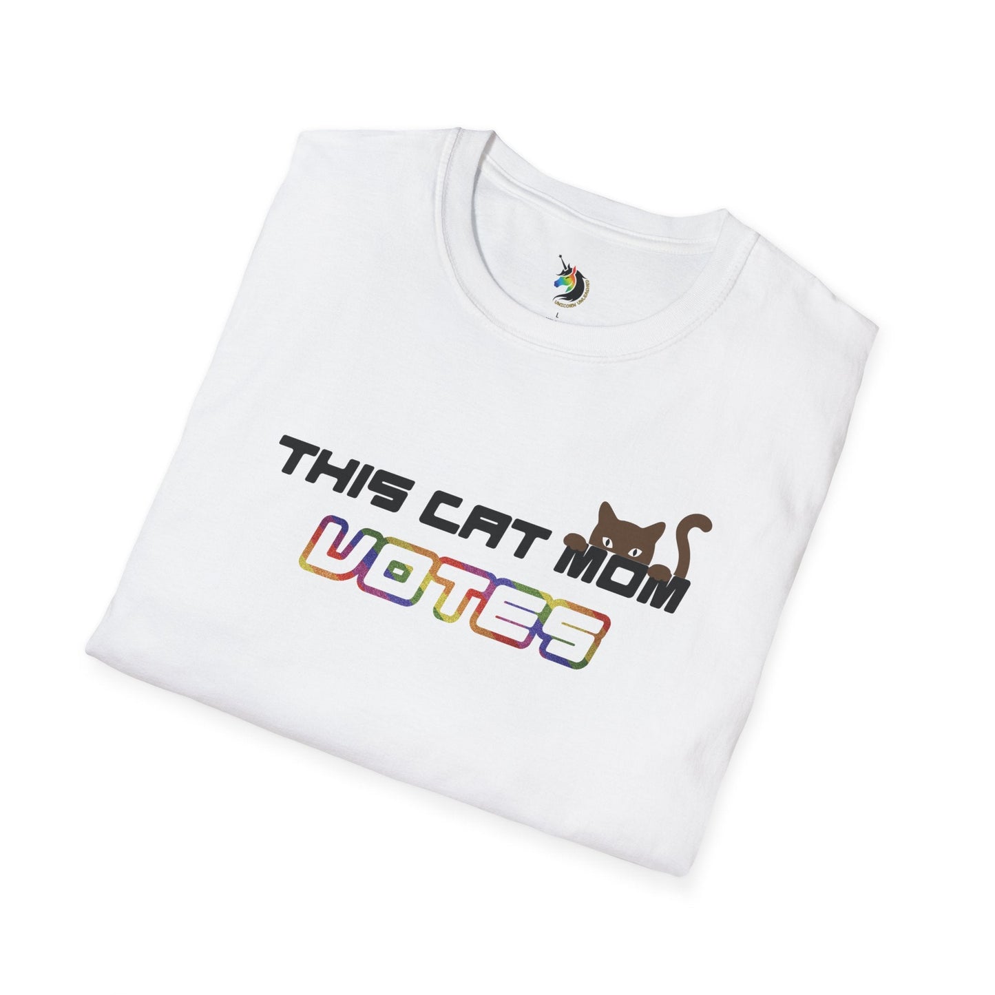 This Cat Mom Votes Rainbow Unisex T-Shirt