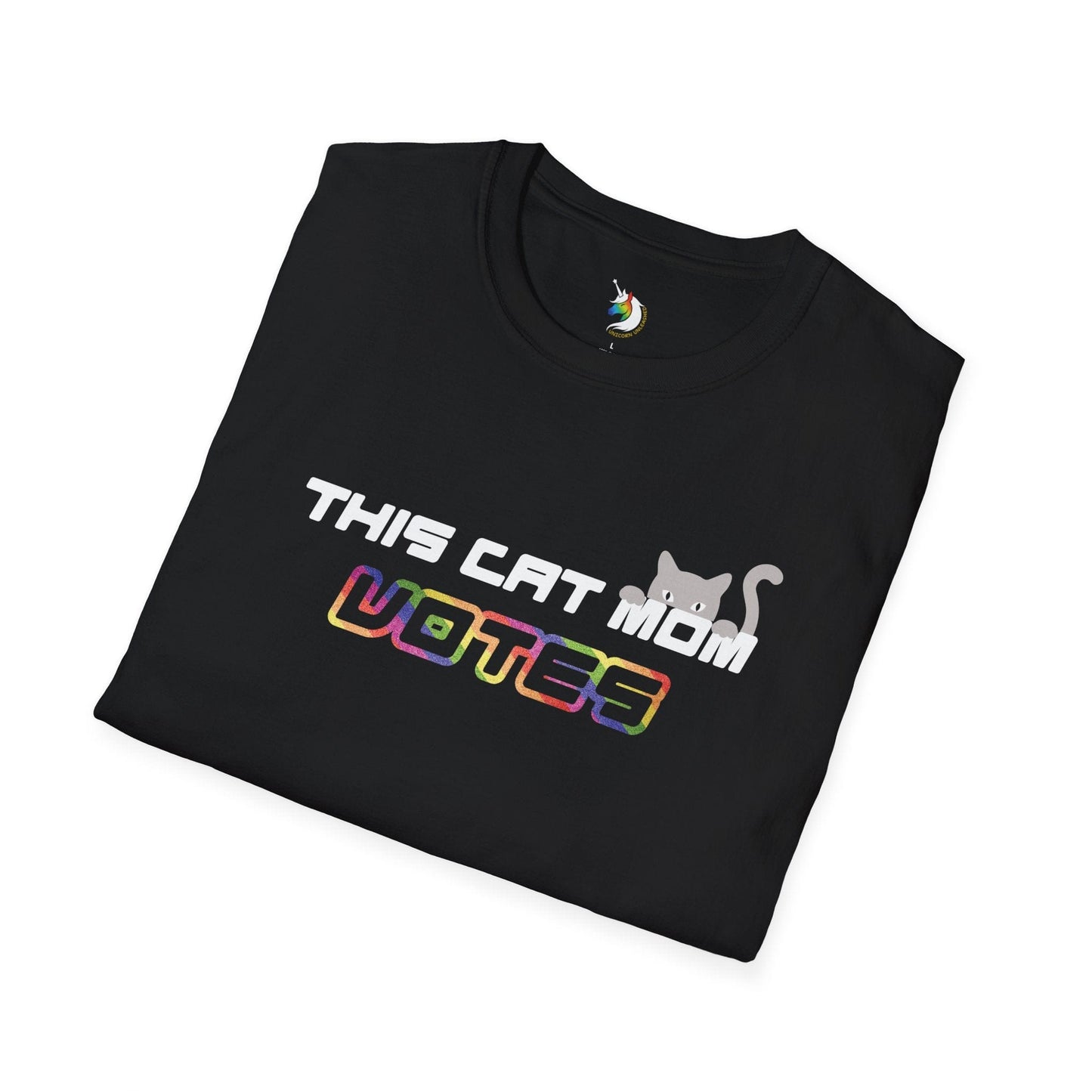 This Cat Mom Votes Rainbow Unisex T-Shirt