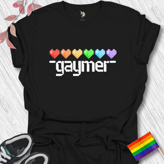 Bold Gaymer Hearts Unisex T-Shirt