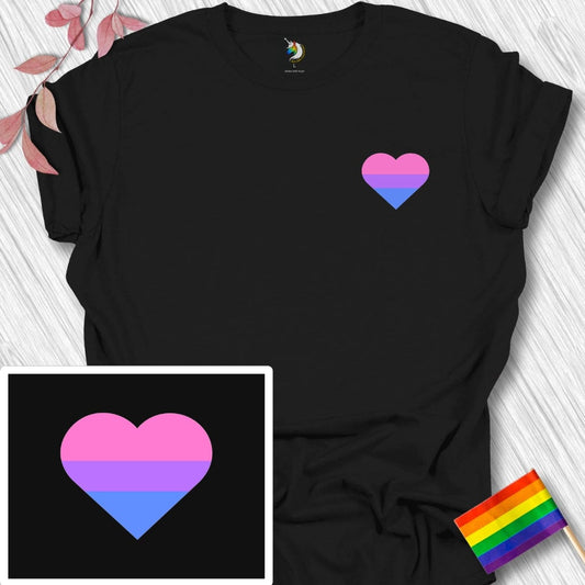 Mini Bisexual Heart Unisex T-Shirt