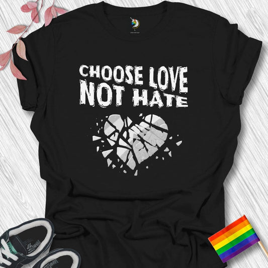 Choose Love Broken Heart (Monochrome) Unisex T-Shirt