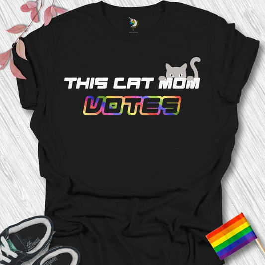 This Cat Mom Votes Rainbow Unisex T-Shirt