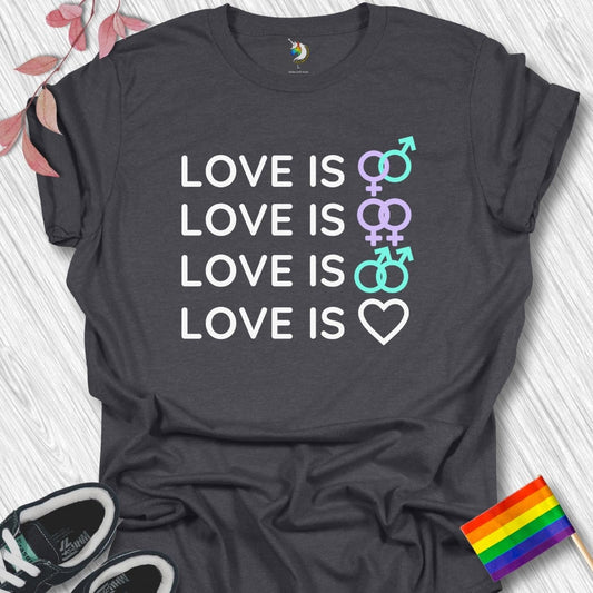 Love Is Love Symbols (Color) Unisex T-Shirt