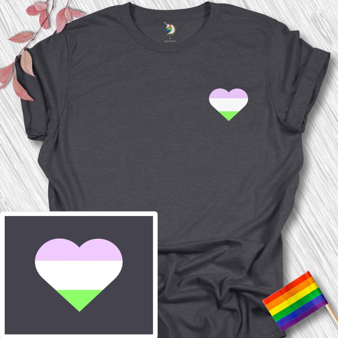 Mini Genderqueer Heart Unisex T-Shirt