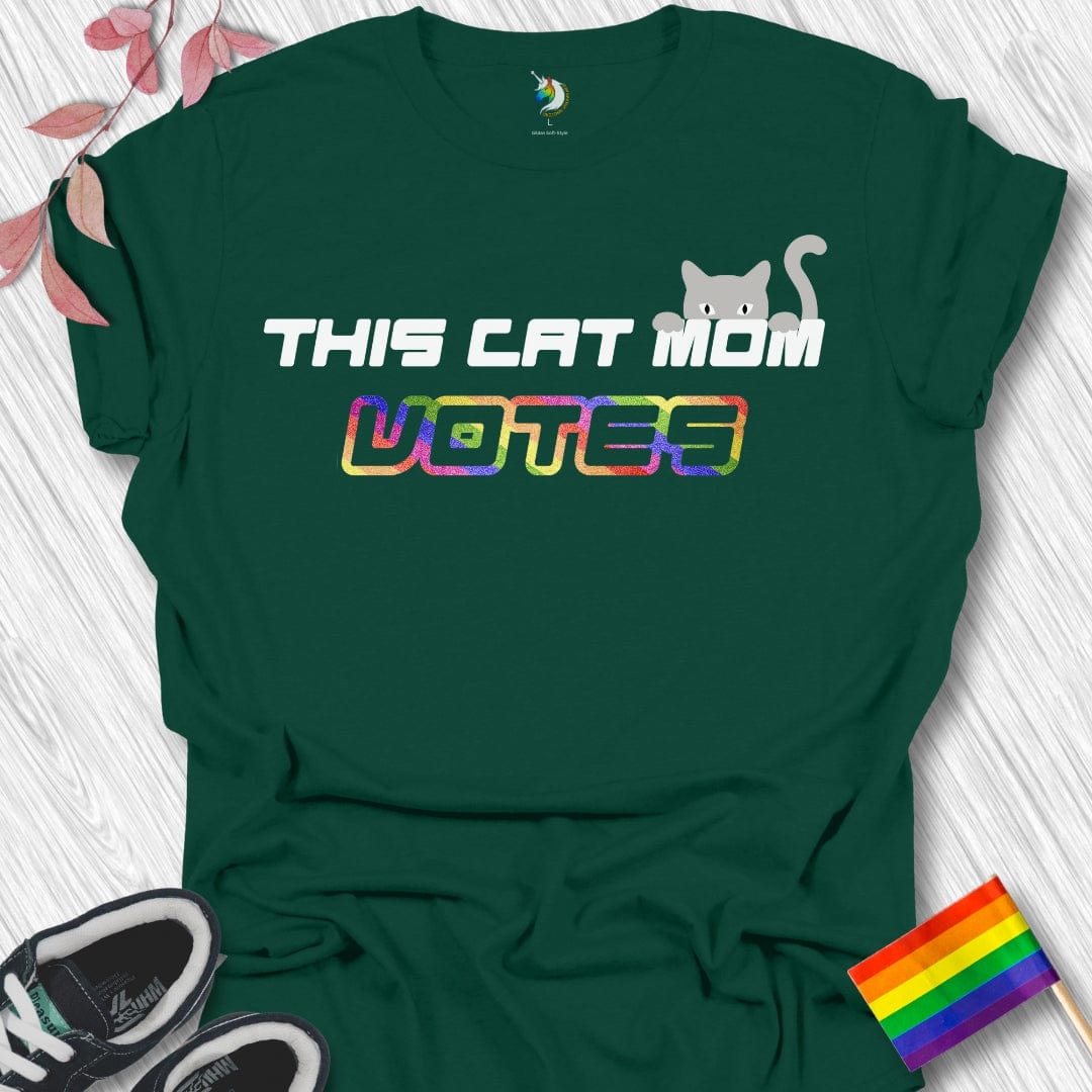 This Cat Mom Votes Rainbow Unisex T-Shirt