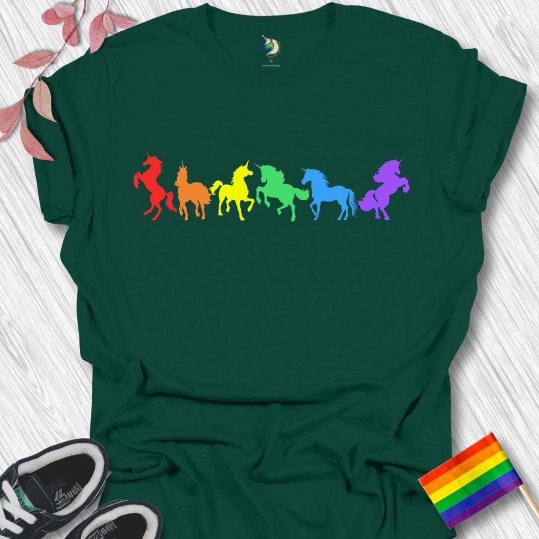 Rainbow Unicorn Silhouettes Unisex T-Shirt