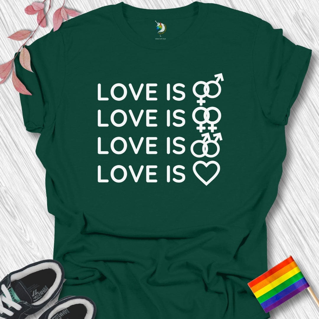 Love Is Love Symbols (Monochrome) Unisex T-Shirt