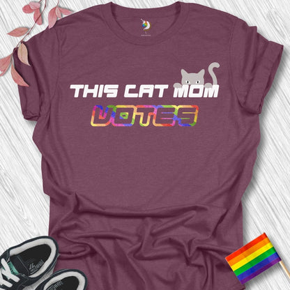 This Cat Mom Votes Rainbow Unisex T-Shirt