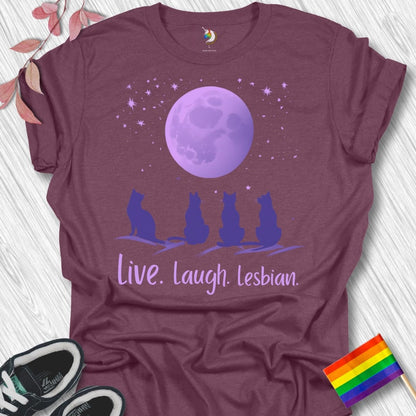 Live Laugh Lesbian Cats Unisex T-Shirt