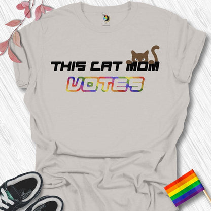 This Cat Mom Votes Rainbow Unisex T-Shirt