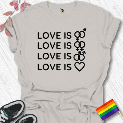 Love Is Love Symbols (Monochrome) Unisex T-Shirt