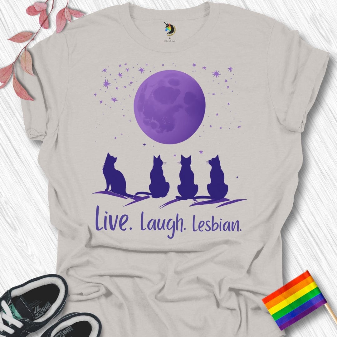 Live Laugh Lesbian Cats Unisex T-Shirt