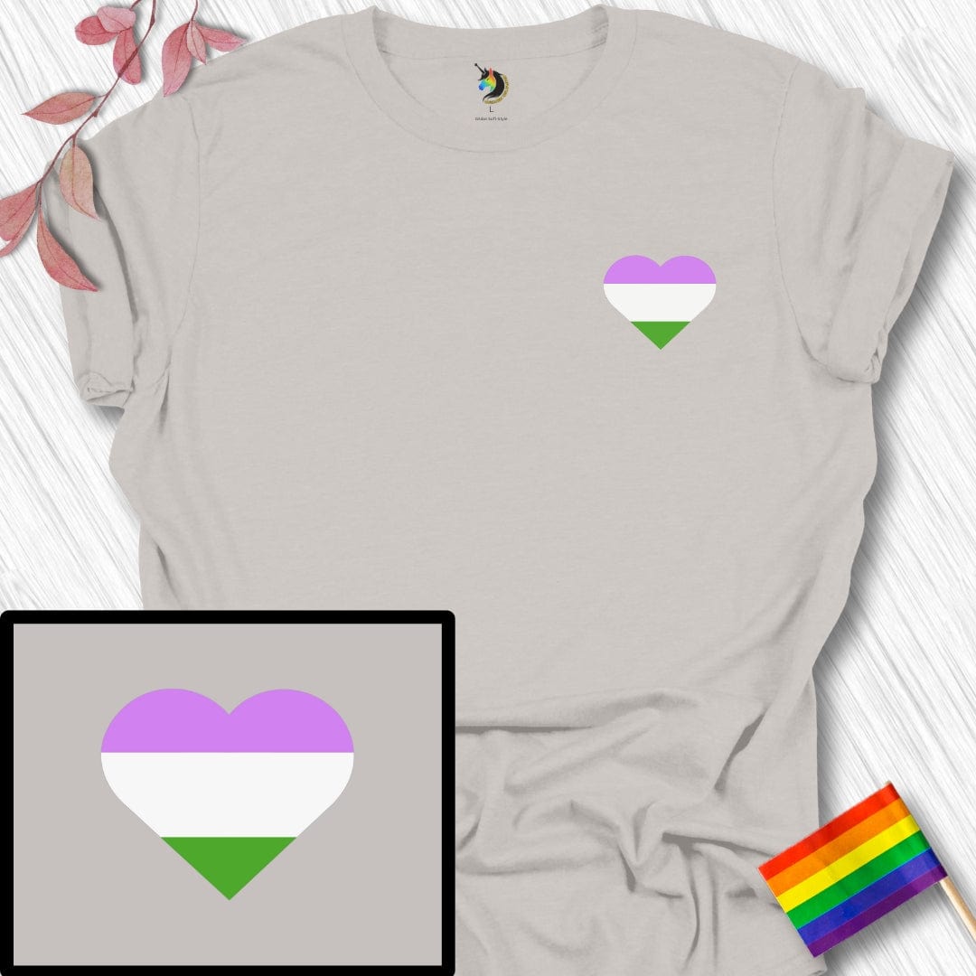 Mini Genderqueer Heart Unisex T-Shirt