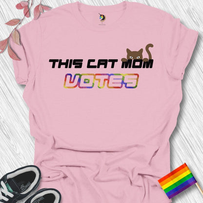 This Cat Mom Votes Rainbow Unisex T-Shirt