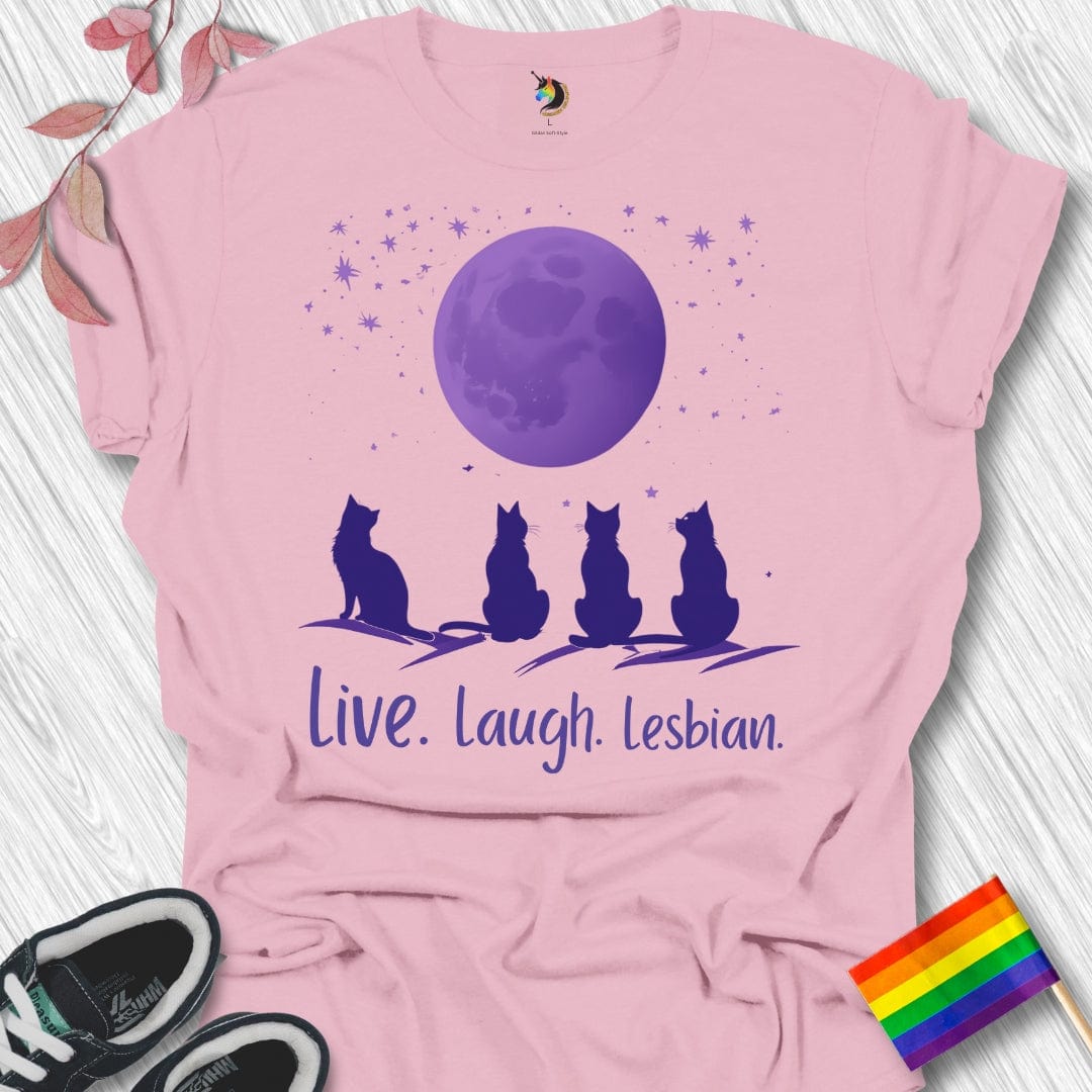 Live Laugh Lesbian Cats Unisex T-Shirt