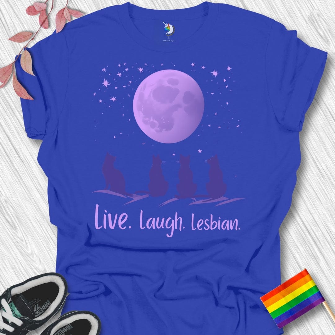 Live Laugh Lesbian Cats Unisex T-Shirt