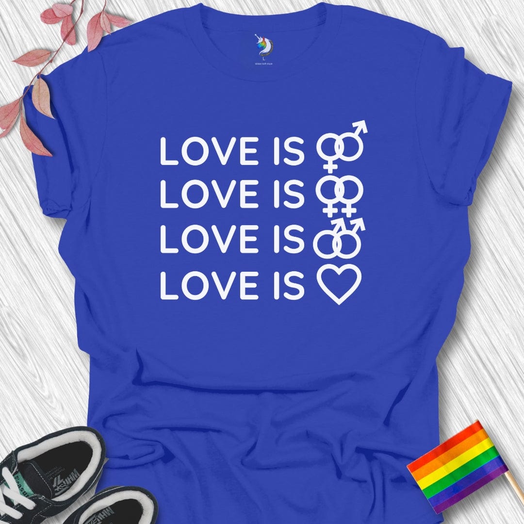 Love Is Love Symbols (Monochrome) Unisex T-Shirt