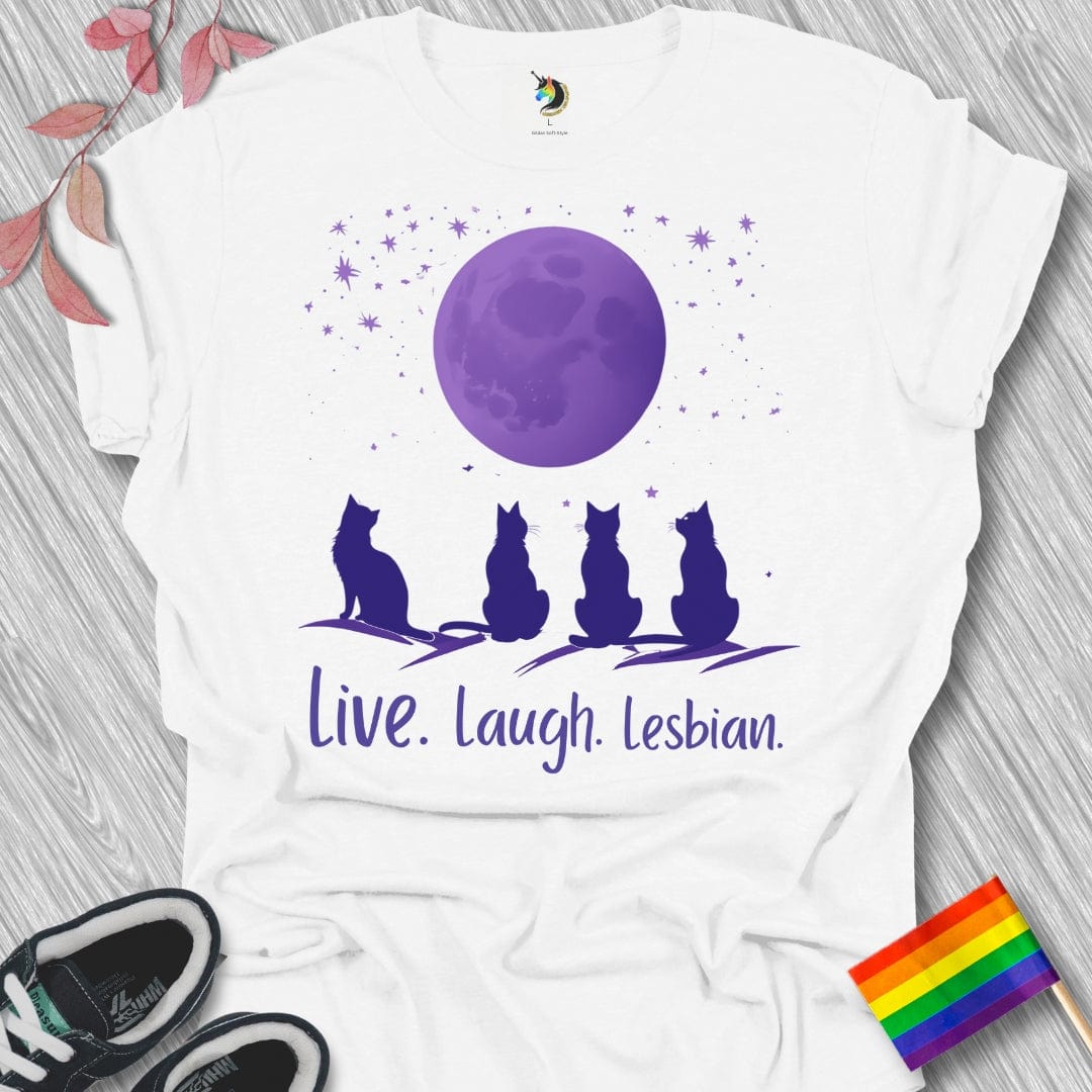 Live Laugh Lesbian Cats Unisex T-Shirt