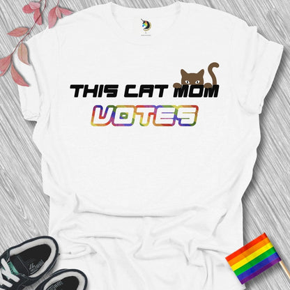 This Cat Mom Votes Rainbow Unisex T-Shirt